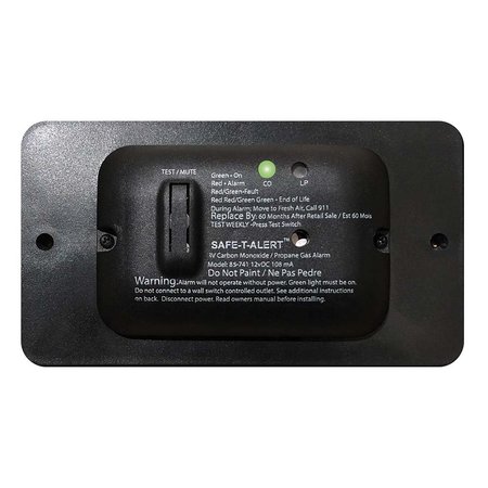 SAFE-T-ALERT 85 Series Carbon Monoxide Propane Gas Alarm, 12V, Black 85-741-BL